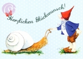 Postkarte Pelle und Schnecke, Herzlichen Glckwunsch