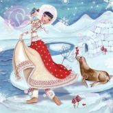 Postkarte Robbe mit Herzen