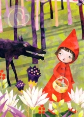 Postkarte Rotkppchen