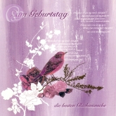 Postkarte Geburtstag, Vogel