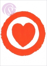 Postkarte Herz im Kreis