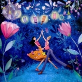 Postkarte Freundinnen beim Tanzen