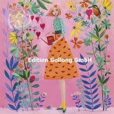 Postkarte M�dchen mit Gie�kanne