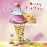 Postkarte Happy Birthday, Eistte