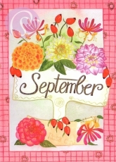 09/ Postkarte September, Blumen