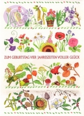 Postkarte Zum Geburtstag vier Jahreszeiten voller Glck