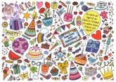 Postkarte, Rstelkarte Alles Gute zum Geburtstag