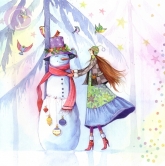 Postkarte Schneemann