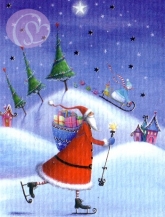 Geschenkkarte Weihnachtsmann (5 Stck)