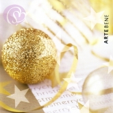 Geschenkkarte Weihnachtskugel, gold (10 Stck)
