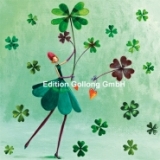 Postkarte Glcksklee & Herzen