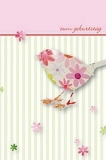 Klappkarte Zum Geburtstag, Blumenvogel (5 Stck)