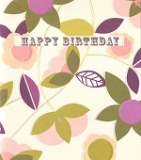 Klappkarte Happy Birthday, Blumen