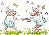 Faltkarte Rock'n Roll Schafe