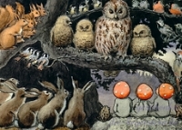 Postkarte Die Wichtelkinder, Schule