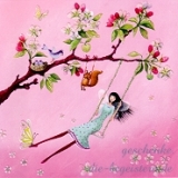 Postkarte M�dchen auf Schaukel