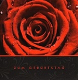 Postkarte Geburtstag, Rote Rose