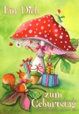 Postkarte Geburtstag, Fliegenpilz