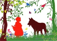 Postkarte Rotkppchen