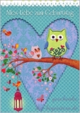 Postkarte Alles Liebe, Eulen