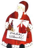 Geschenkaufkleber Weihnachtsmann, Schlitten (5 Stck)