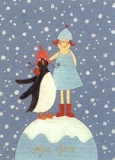 Postkarte Pinguin, Alles Gute (5 Stck)