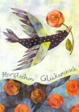 Postkarte Herzlichen Glckwunsch, Rosen
