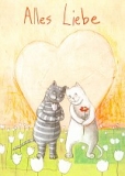 Postkarte Alles Liebe, Katzenpaar (5 Stck)