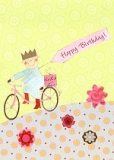 Postkarte Happy Birthday, Fahrrad (5 Stck)