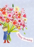 Postkarte Happy Birthday, Blumenstrau (5 Stck)
