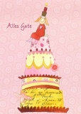 Postkarte Alles Gute, Torte (5 Stck)