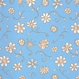 Klappkarte Floral, blau (5 Stcke)