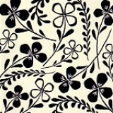 Klappkarte Floral, s/w (5 Stck)