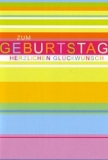 Klappkarte Zum Geburtstag, Streifen (5 Stck)
