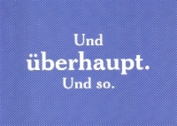 Postkarte Und berhaupt