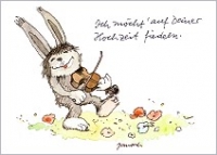 Postkarte Ich mcht' auf Deiner Hochzeit fiedeln