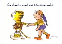 Postkarte Wir knnten auch mal schwimmen gehen