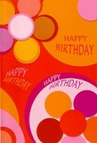 Klappkarte Happy Birthday, Retro orange (5 Stck)