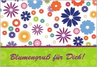 Postkarte Blumengru fr Dich