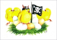 Postkarte Piratenkken, Flagge