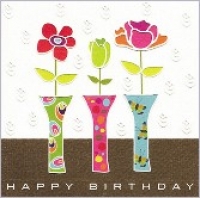 Klappkarte Happy Birthday, Blumen