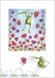 Postkarte Frosch mit Blume (2 Stck)