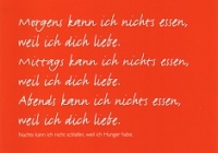 Postkarte Ich kann nichts essen ...