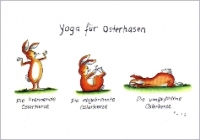 Postkarte Yoga fr Osterhasen